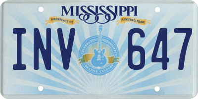 MS license plate INV647