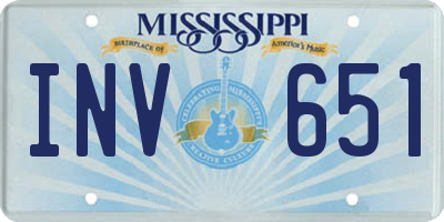 MS license plate INV651
