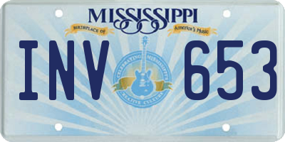 MS license plate INV653