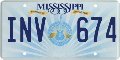 MS license plate INV674