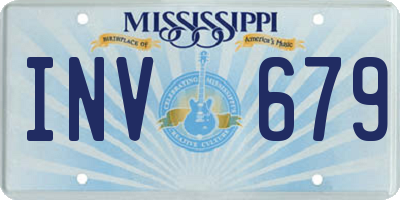 MS license plate INV679