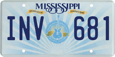 MS license plate INV681
