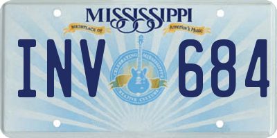 MS license plate INV684