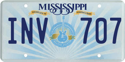 MS license plate INV707