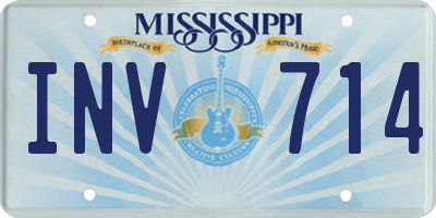 MS license plate INV714
