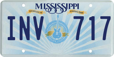 MS license plate INV717
