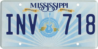 MS license plate INV718
