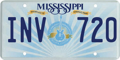 MS license plate INV720