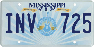 MS license plate INV725