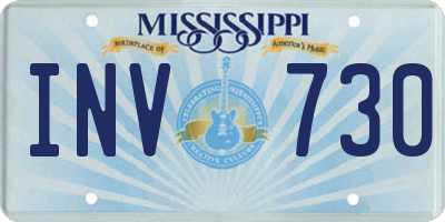 MS license plate INV730
