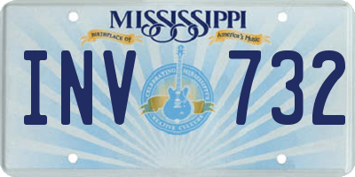 MS license plate INV732