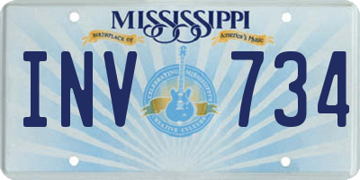 MS license plate INV734