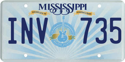 MS license plate INV735