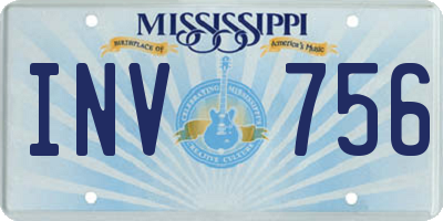 MS license plate INV756