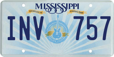 MS license plate INV757