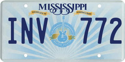 MS license plate INV772