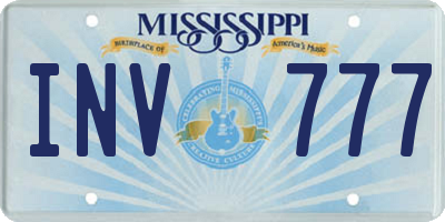 MS license plate INV777