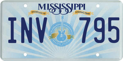 MS license plate INV795