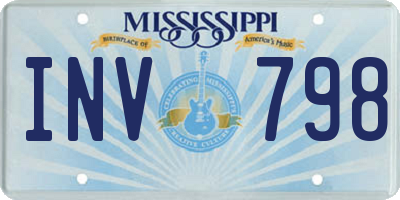 MS license plate INV798