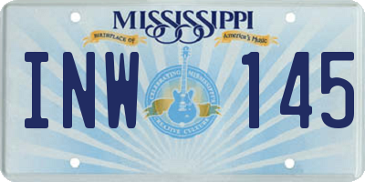 MS license plate INW145