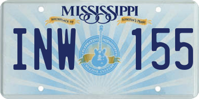 MS license plate INW155