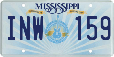 MS license plate INW159