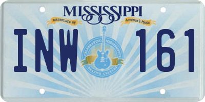 MS license plate INW161