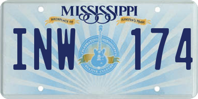 MS license plate INW174