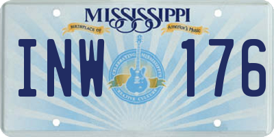 MS license plate INW176