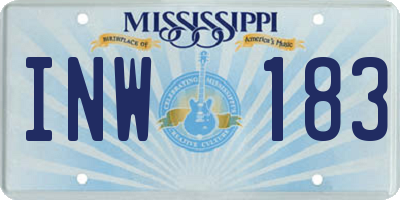 MS license plate INW183