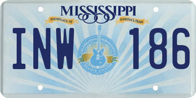 MS license plate INW186