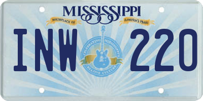 MS license plate INW220