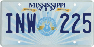 MS license plate INW225