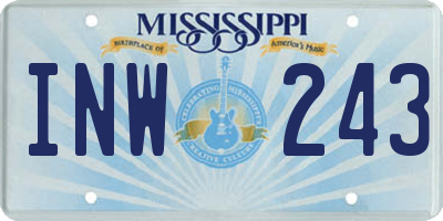 MS license plate INW243