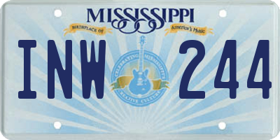 MS license plate INW244