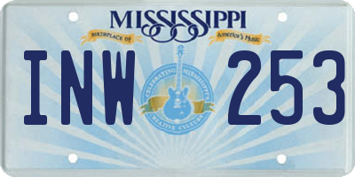 MS license plate INW253