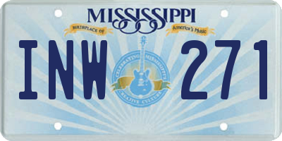 MS license plate INW271