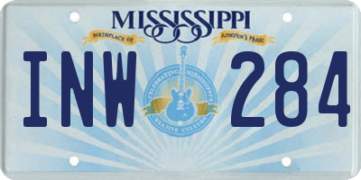 MS license plate INW284