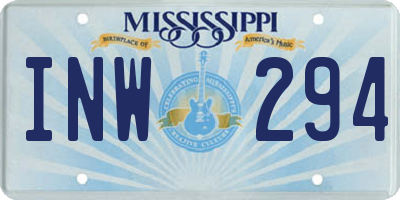 MS license plate INW294