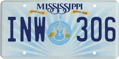 MS license plate INW306