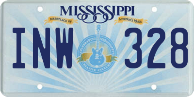 MS license plate INW328