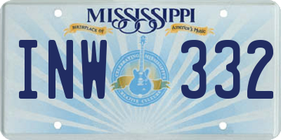 MS license plate INW332
