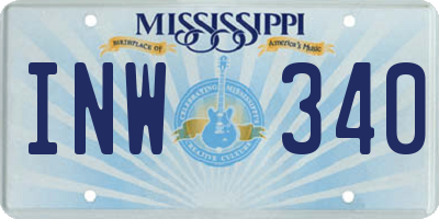 MS license plate INW340