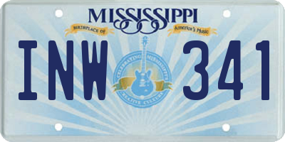 MS license plate INW341