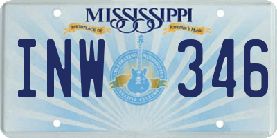 MS license plate INW346