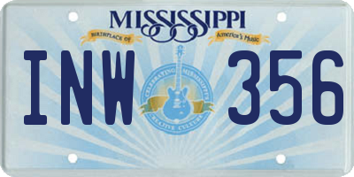 MS license plate INW356