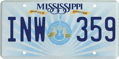 MS license plate INW359