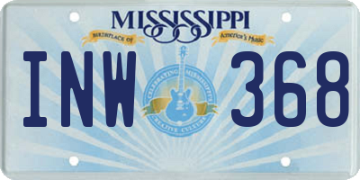 MS license plate INW368