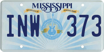 MS license plate INW373