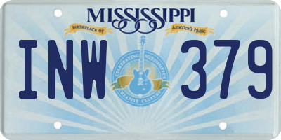 MS license plate INW379